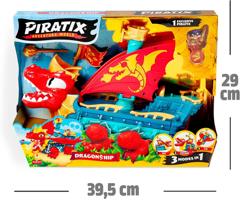 Barco del Dragón Piratix con Figuras y Accesorios