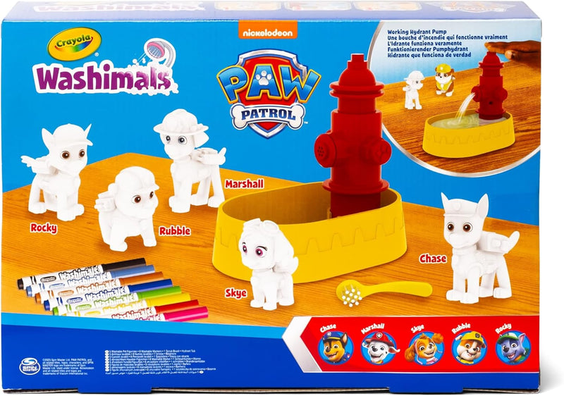 Crayola Washimals PAW Patrol - Set 5 Mascotas con Bañera Boca de Incendios