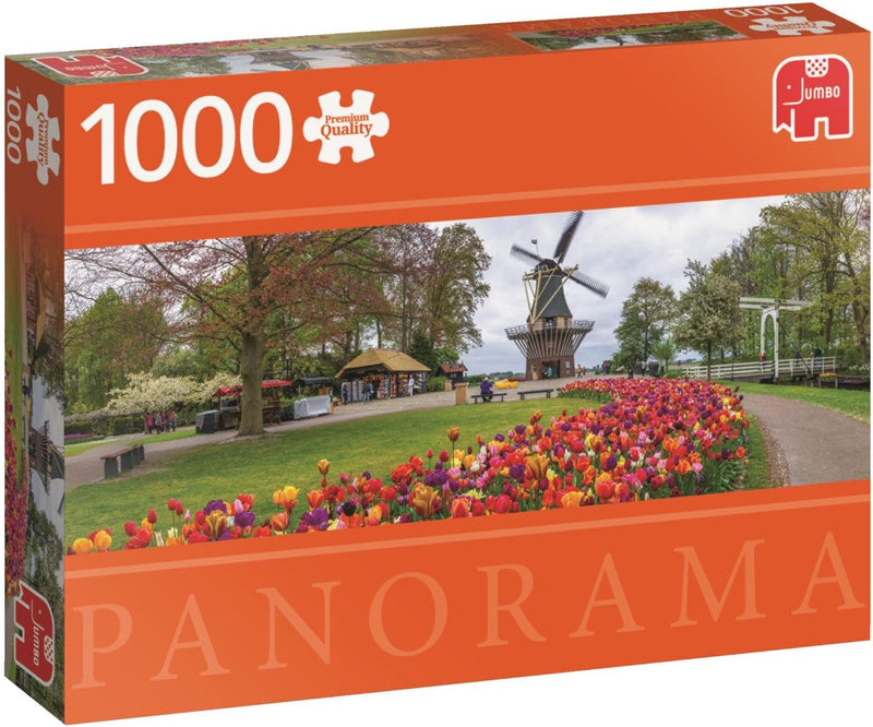 Jumbo Puzzle 1000 piezas Molino con tulipanes holandeses (18517)