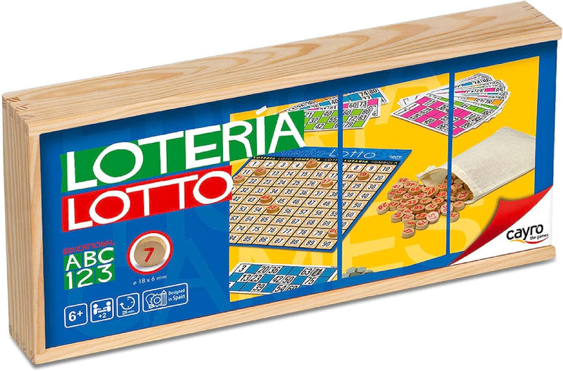Cayro Bingo Lotto en Caja de Madera - Juego Clásico Premium CAYRO-749