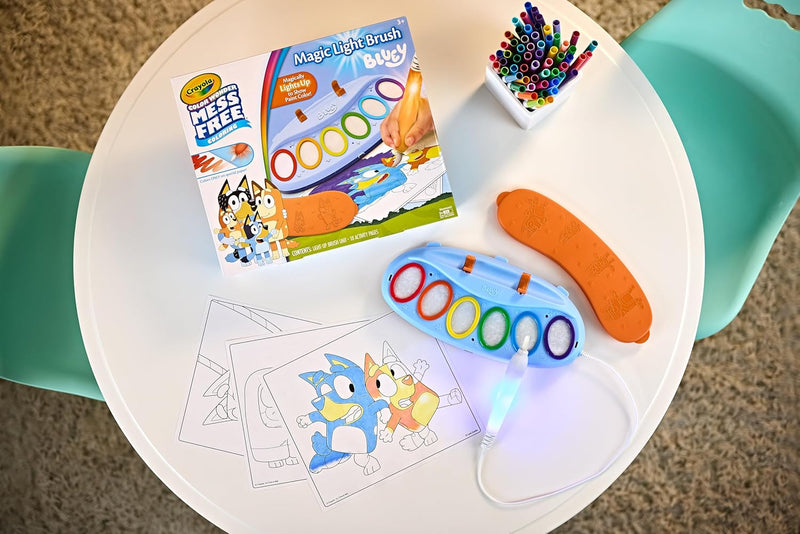 Crayola Color Wonder Pincel Mágico Luminoso Bluey - Sin Manchas