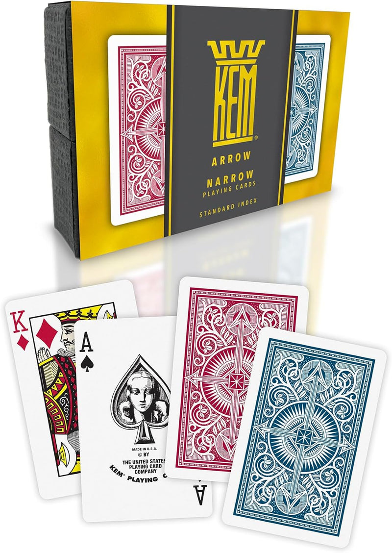 KEM Cartes à Jouer en Plastique Premium Rouge et Bleu Casino