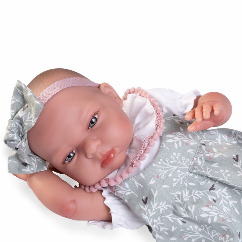 Muñecas Antonio Juan Mi Pequeño Reborn Tufi vestido bolso (82312)