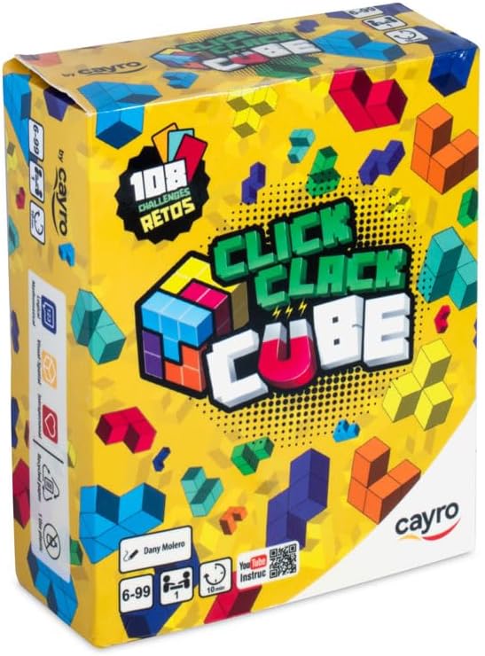 Cayro Clic Clack Cube juego de velocidad y reflejos — caja y cubos de colores