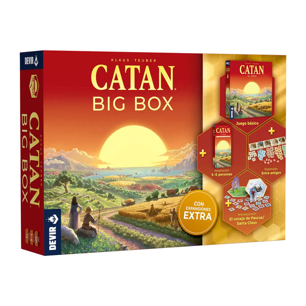 Caja del juego Catan Big Box 2025 de Devir