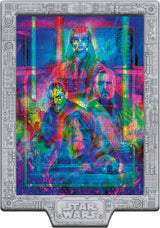 Puzzle Star Wars Episodios I-II-III Clementoni 35161 montado en el marco con luz LED