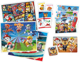 Contenido del Edukit 7 en 1 Patrulla Canina Clementoni 18112: puzles, cubos, memo y dominó