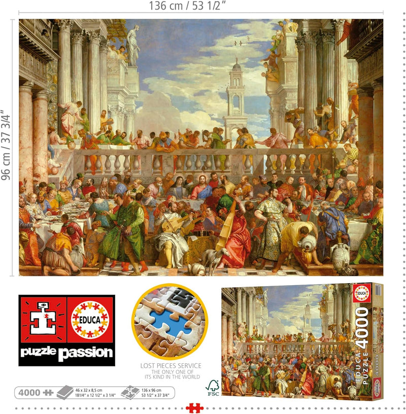Educa Borrás Puzzle 4000 pieces The Wedding at Cana (19949)