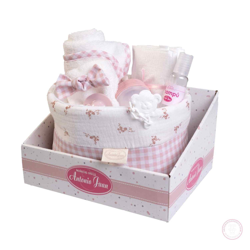 Muñecas Antonio Juan Canastilla de tela de flores y vichy (92325)