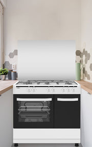 Cocina Vitrokitchen CB961PBB porta-bombonas instalada en una cocina con encimera de madera