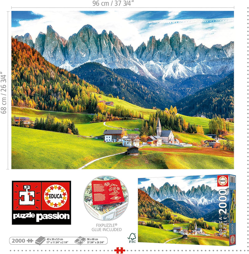 Puzzle Otoño en los Dolomitas 2000 Piezas Educa Borrás