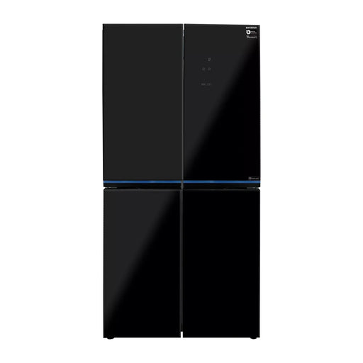 Frigorífico americano Infiniton AMCB-496BC NFT de 470 litros con acabado crystal black, puertas de cristal y tecnología No Frost
