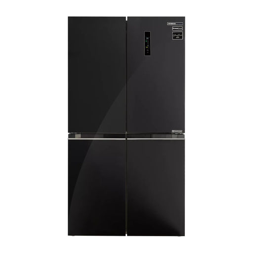 Frigorífico americano Infiniton AMCB-601CD78NEG de 601 litros con acabado crystal black, puertas de cristal y tecnología No Frost
