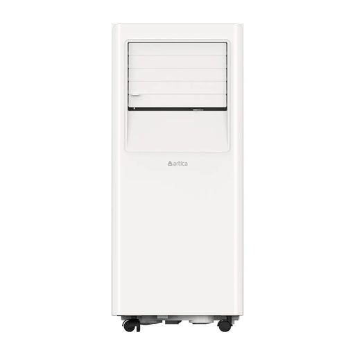 Aire acondicionado portátil Artica AAP0929SM blanco de 2250 frigorías, vista frontal con ruedas