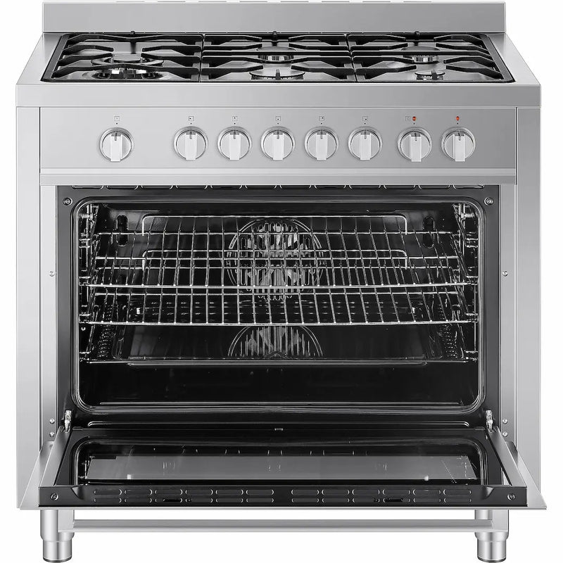 Vitrokitchen ST9060IB Cocina Gas 5 Fuegos Inox con Horno Eléctrico 103L