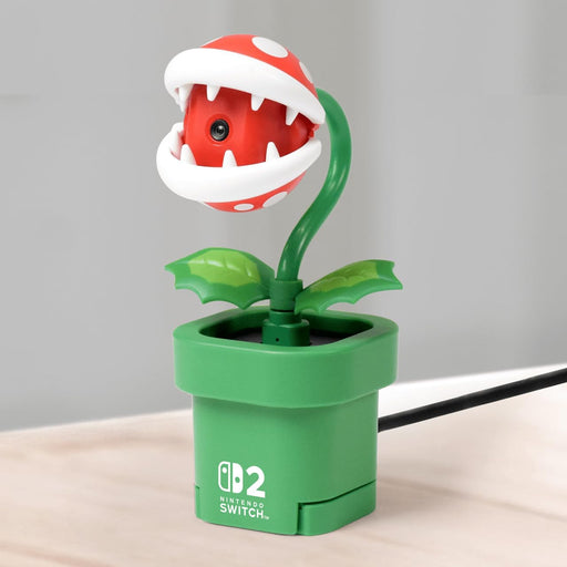 Accesorio Bee Camera Piranha Plant conectado a consola Nintendo Switch 2 para captura de vídeo
