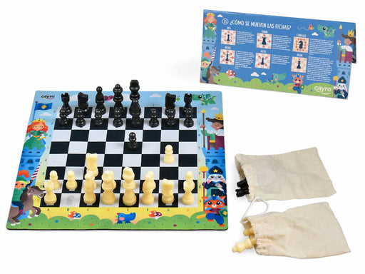 Ajedrez infantil My First Games completo tablero piezas bolsas instrucciones Cayro
