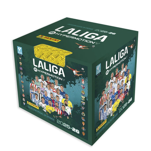 Alt Text:
Caja display de 50 sobres de cromos Liga Hypermotion 2025/26 de Panini sellada de fábrica. Contiene 400 cromos en total (8 cromos por sobre). Formato profesional ideal para coleccionistas serios, grupos de amigos y tiendas. Avance del 70-80% del álbum completo con el mejor precio por cromo del mercado.
