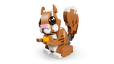 Ardilla LEGO Creator con cola articulada sosteniendo bellota