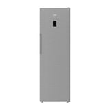 Congelador vertical Beko B3RFNE314XB look inox de 286 litros, vista frontal