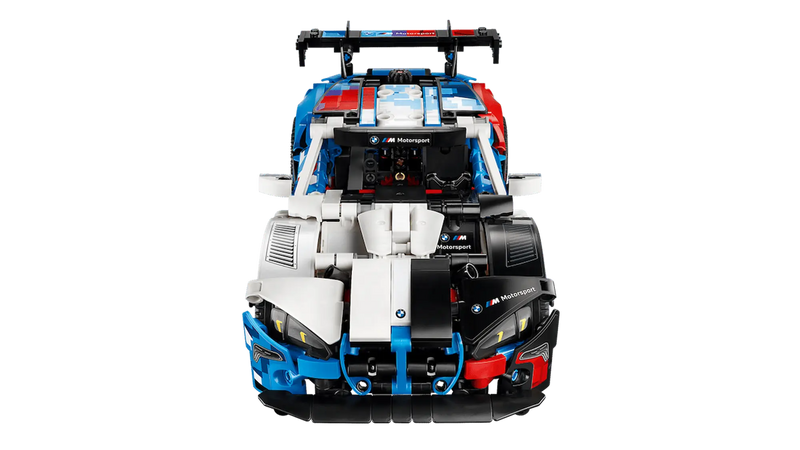 BMW M4 GT3 LEGO 42226 vista frontal motor V6 detalle
