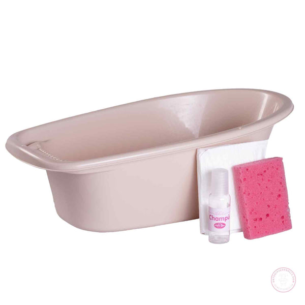 Bañera rosa de juguete con esponja y champú Antonio Juan