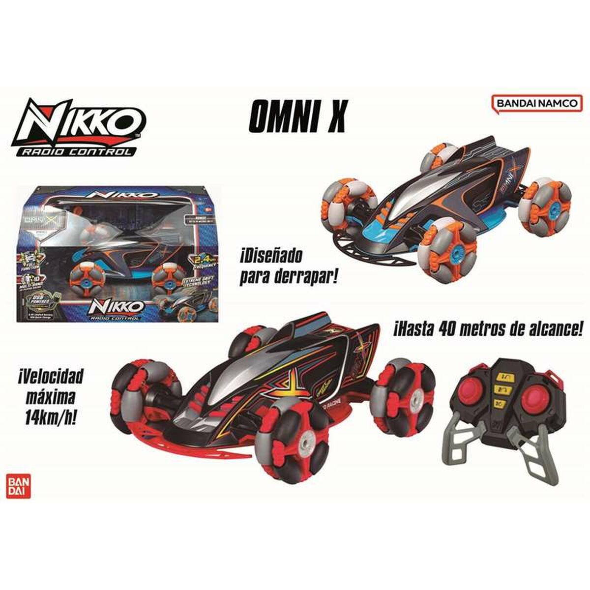 Bandai Nikko Radio Control Omni X 2.4GHz Escala 1.18 (NKT10050)
