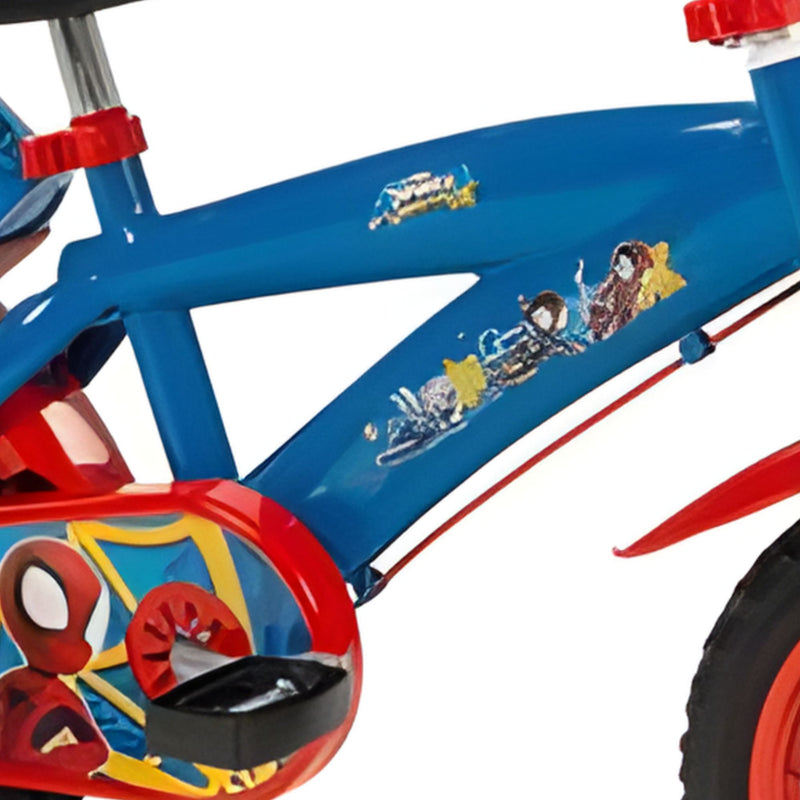 Bicicleta 12" Spiderman Huffy Toimsa - Bicicleta Infantil con Ruedas de Entrenamiento