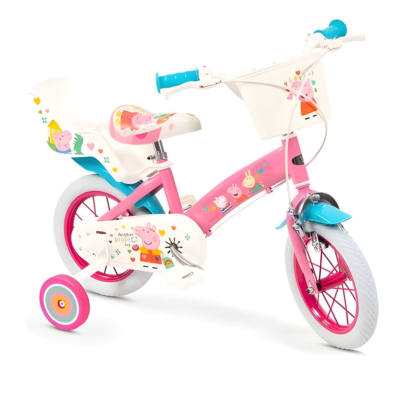 Bicicleta Infantil Peppa Pig Rosa 12" Toimsa - Primera Bici con Ruedines (1295)