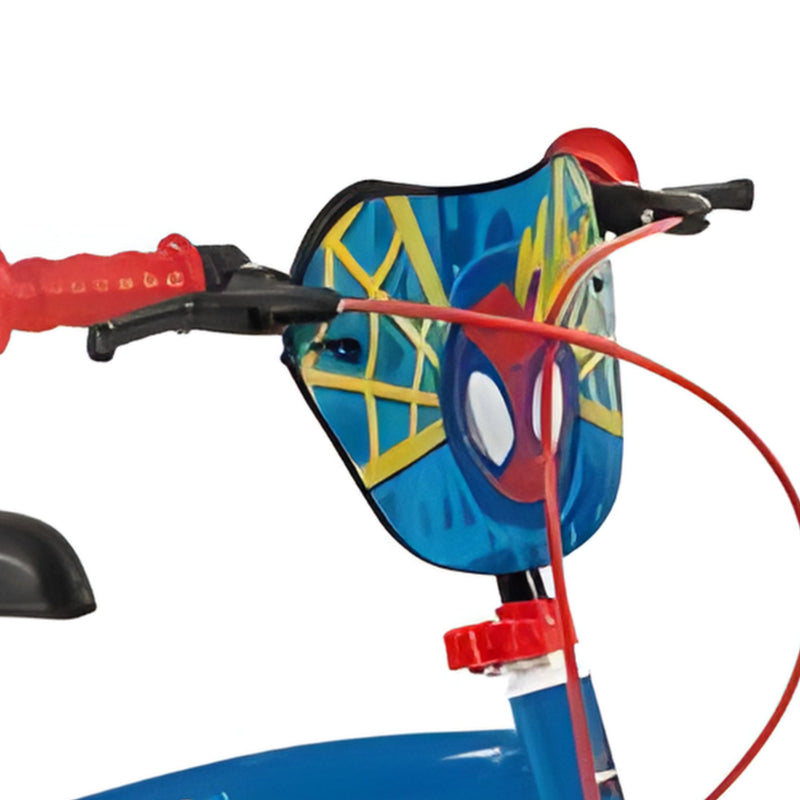 Bicicleta Spiderman 12" Huffy con ruedas de entrenamiento para aprender equilibrio, ideal para niños de 3-5 años con el trepamuros favorito

