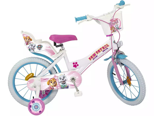 Bicicleta Toimsa Paw Patrol 16 pulgadas niña Skye rosa morado ruedines
