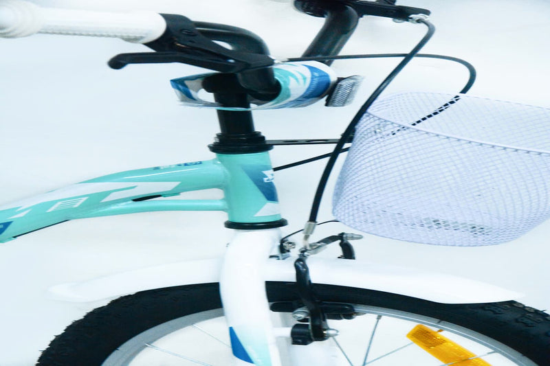 Bicicleta UMIT Alice 16 pulgadas turquesa con cesta delantera para llevar juguetes, ruedas de apoyo desmontables y diseño femenino perfecto para paseos seguros y divertidos
