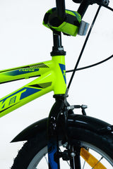 Bicicleta UMIT Casper 16 pulgadas verde con ruedas de apoyo desmontables y frenos V-Brake, perfecta para niños que están aprendiendo a montar en bici con total seguridad y estilo
