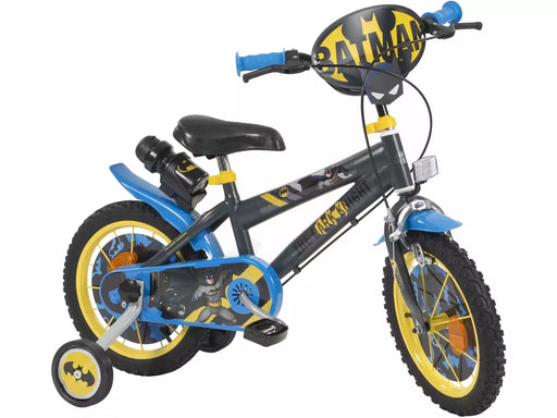 Bicicleta infantil Batman 14 pulgadas Toimsa con ruedas de entrenamiento, frenos seguros y diseño oficial del superhéroe para niños de 4 a 6 años
