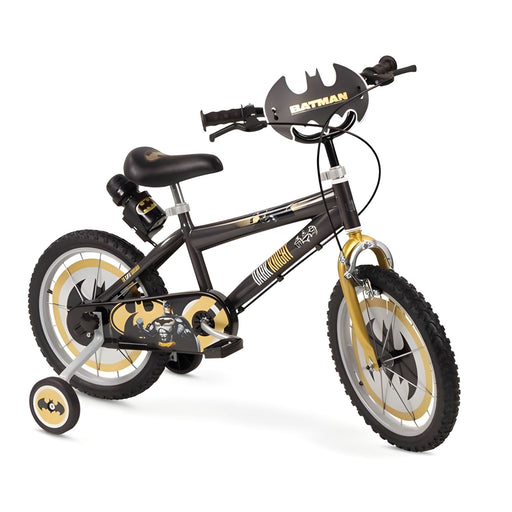 Bicicleta infantil Batman 16 pulgadas Toimsa con ruedas de entrenamiento, frenos seguros y diseño oficial DC Comics para niños de 5 a 7 años
