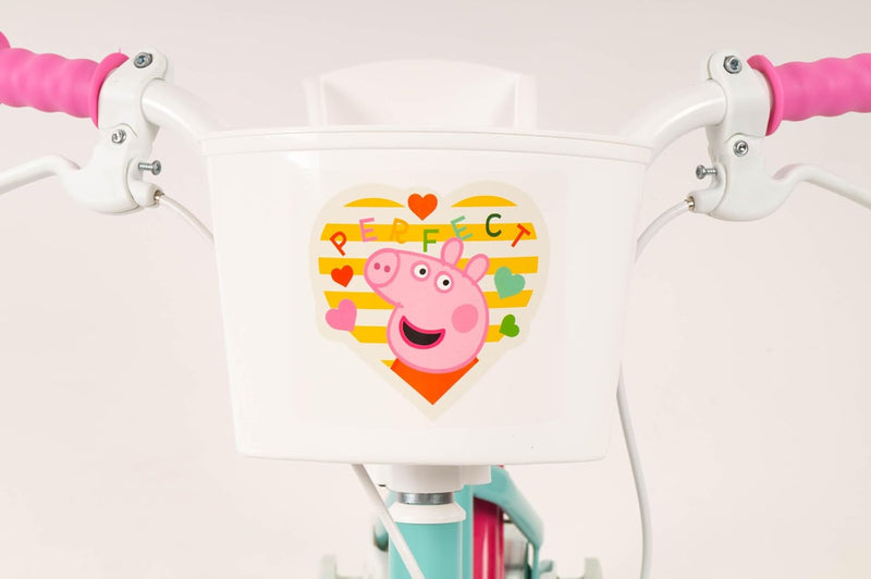 Bicicleta infantil Peppa Pig Toimsa con cesta delantera ruedines seguridad
