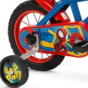 Bicicleta infantil Spiderman 12 pulgadas Huffy Toimsa con ruedas de entrenamiento, cesta delantera y diseño oficial Marvel para niños de 3 a 5 años
