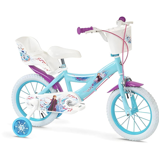Bicicleta infantil Toimsa Huffy 14 pulgadas Frozen 2 Disney con ruedines y cesta para niñas 3-6 años