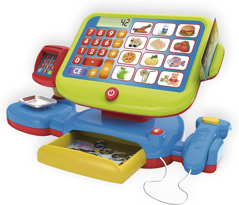 Billetes y monedas de juguete desplegados