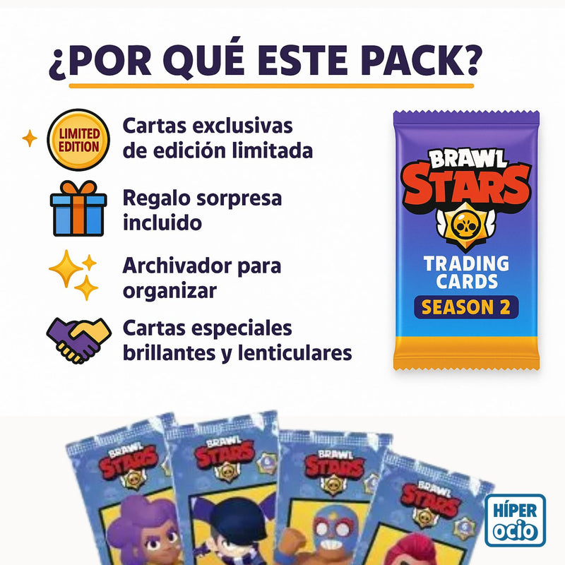 Panini Pack Brawl Stars Temporada 2 - Megapack + 8 Sobres + Regalo