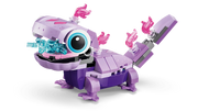 Bruni salamandra LEGO morada articulada con llamas rosas y boca móvil
