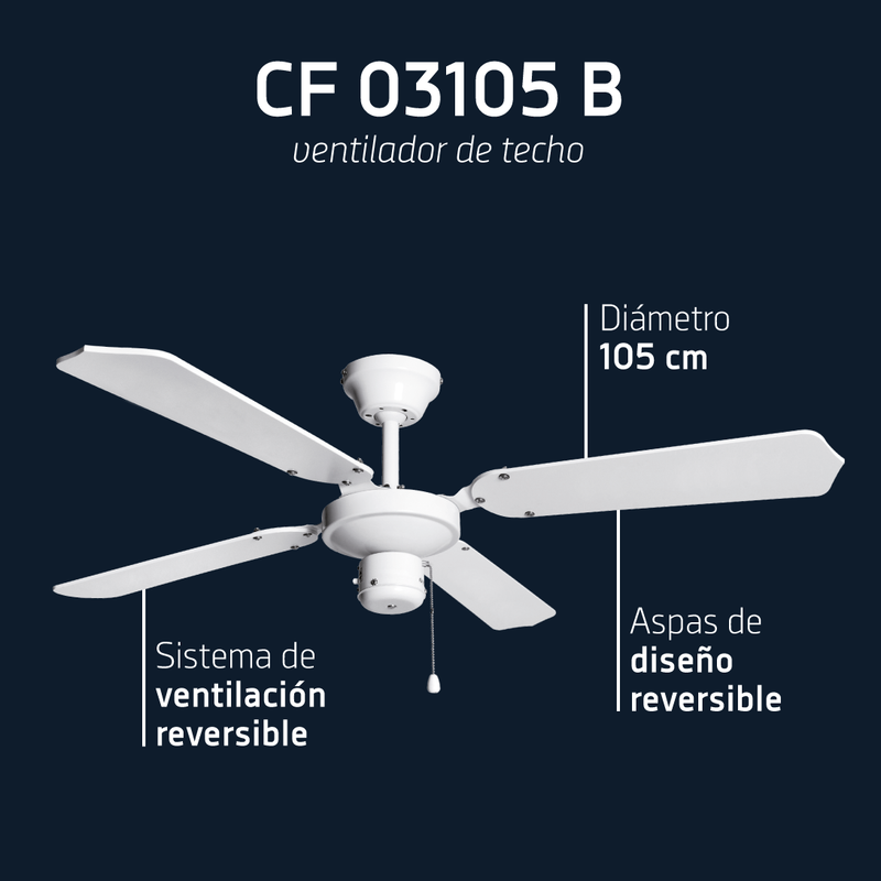 Orbegozo CF 03105 B Ventilateur de plafond Ø105 cm · 50 W
