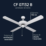 Infografía: Orbegozo CF 07132 B Ventilador de Techo Ø132 cm · 60 W