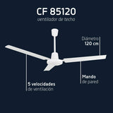 Infografía: Orbegozo CF 85120 Ventilador de Techo Ø120 cm · 70 W