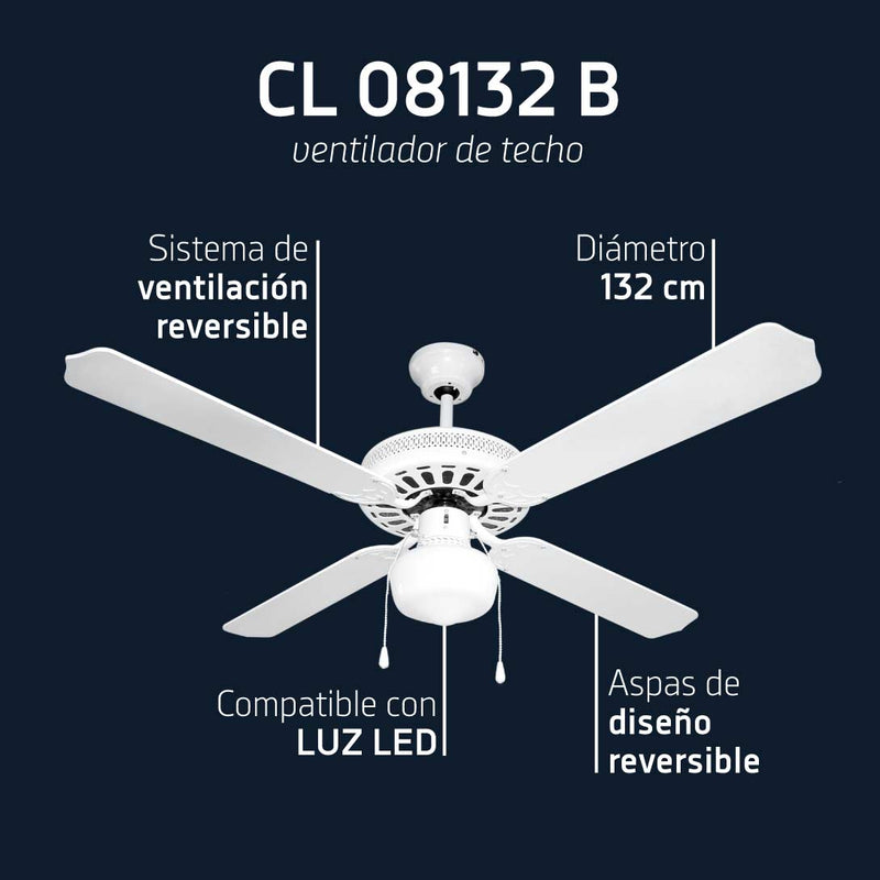 Orbegozo CL 08132 B Ventilateur de Plafond Ø132 cm · 60 W