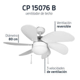 Infografía: Orbegozo CP 15076 B Ventilador de Techo Ø80 cm · 50 W