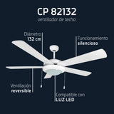 Infografía: Orbegozo CP 82132 Ventilador de Techo Ø132 cm · 60 W