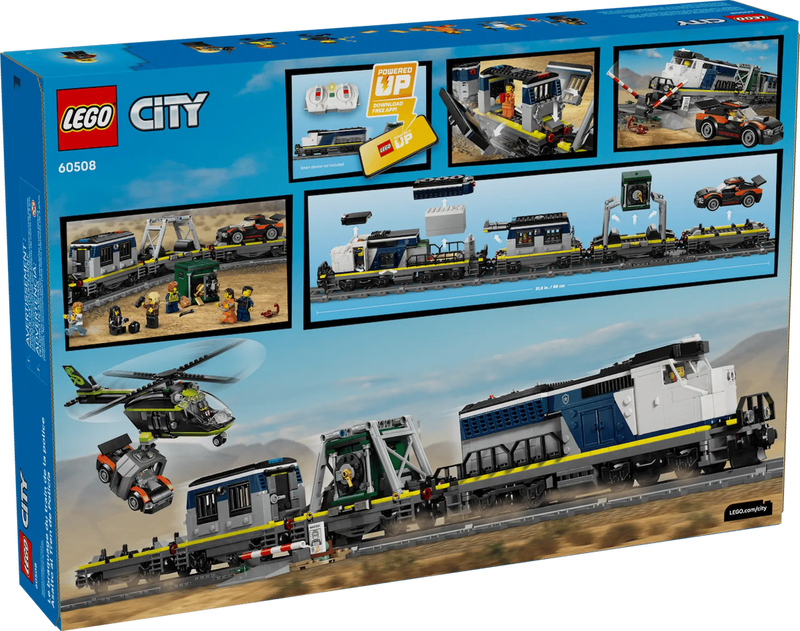 Caja LEGO City 60508 Asalto Tren Policía Powered Up 1313 piezas 7+ motorizado
