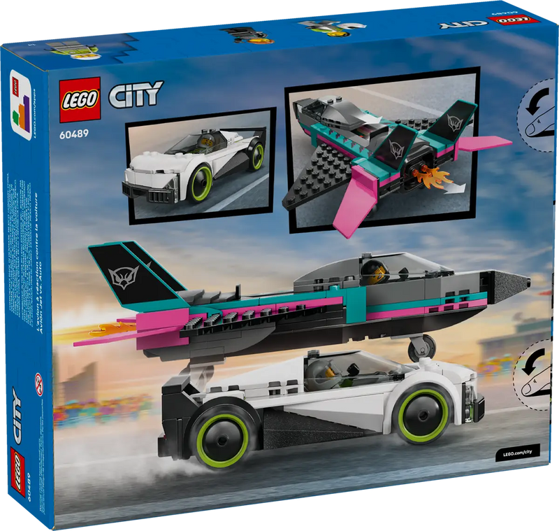 Caja LEGO City Jet vs Coche ref 60489 con 259 piezas avión y supercoche
