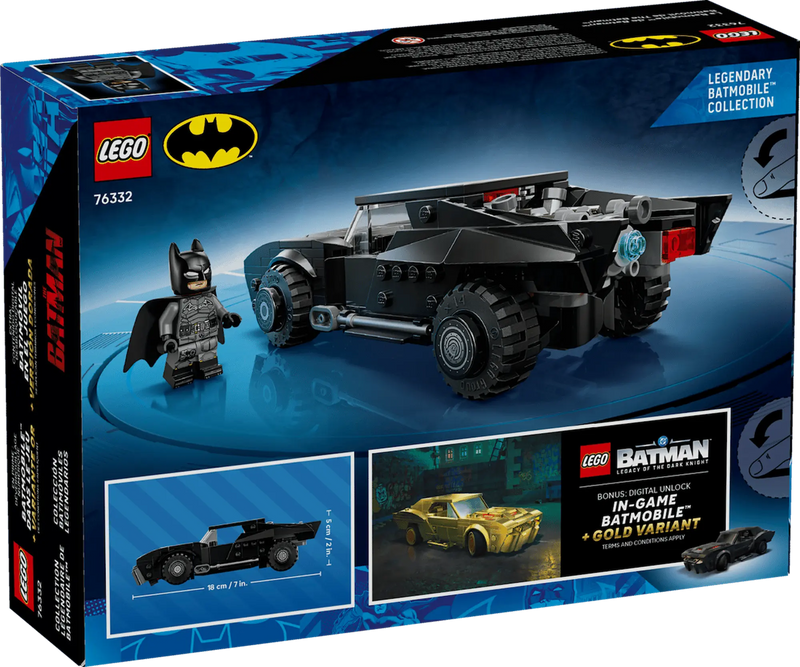 Caja LEGO DC 76332 Batmóvil The Batman 330 piezas 20 aniversario negro
